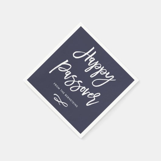 Gelukkig Pascha | Modern Midnight blauw en wit Servetten (Hoek)