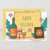 Gelukkig Pascha| Mooie Seder Pesach Uitnodiging (Voorkant / Achterkant)