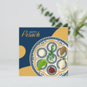 Gelukkig Pascha| Mooie Seder Pesach Uitnodiging (Staand voorkant)