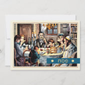Gelukkig Pascha.  Pascha Seder Scene Kaart (Voorkant)