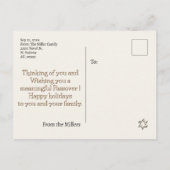 Gelukkig Pascha Pesach Joods Briefkaart (Achterkant)
