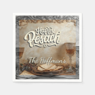 Gelukkig Pascha Pesach joodse traditionele Vinta Servet
