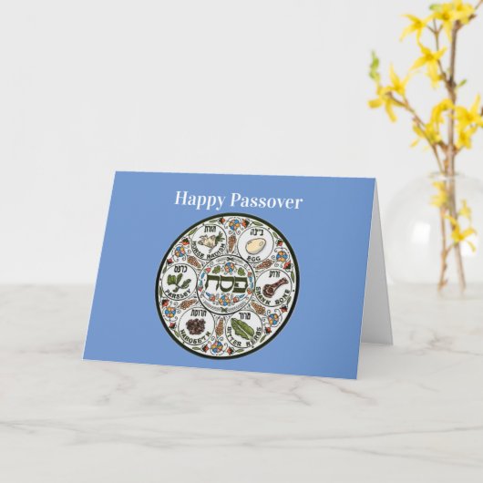 Gelukkig Pascha Seder Kaart (Gele Bloem)