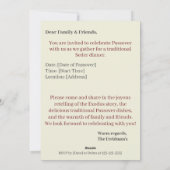 Gelukkig Pascha | Seder Pesach Uitnodiging (Achterkant)