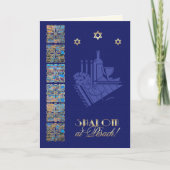 Gelukkig Pascha Star van David en Seder Tafel Icon Kaart (Voorkant)