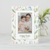 Gelukkig Pasen | Aangepaste foto en naam | Botanis Feestdagenkaart (Staand voorkant)