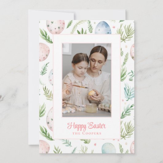Gelukkig Pasen | Aangepaste foto en naam | Botanis Feestdagenkaart (Voorkant)