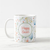 Gelukkig Pasen | Aangepaste naam | Bloemen Koffiemok (Links)