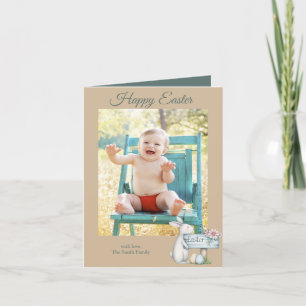 Gelukkig Pasen baby jongen gepersonaliseerde foto Feestdagen Kaart