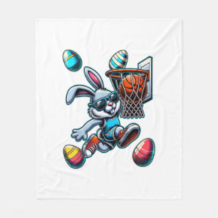 Gelukkig Pasen Basketbal Jongens Paashaas Grappig  Fleece Deken
