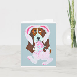 Gelukkig Pasen Basset Hound Paas Konijn kaart