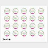 Gelukkig Pasen Bloem (Roze Groen) Stickers (Vel)