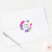 Gelukkig Pasen Bloemenkranz Sticker (Envelop)