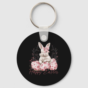 Gelukkig Pasen Bloemrijke Chinoiserie Konijn Coque Sleutelhanger