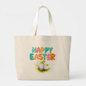 Gelukkig Pasen Boodschappentas Grote Tote Bag (Achterkant)