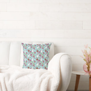Gelukkig Pasen Bunnies Bloemen Patroon Ei SpringBl Kussen