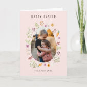 Gelukkig Pasen Bunnies Foto Feestdagen Kaart (Voorkant)