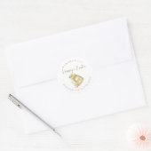 Gelukkig Pasen Chic Waterverf Ronde Sticker (Envelop)