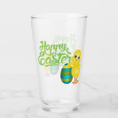 Gelukkig Pasen Chick en Ei Glas (Voorkant)