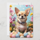 Gelukkig Pasen Chihuahua Feestdagenkaart (Voorkant)