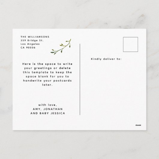 Gelukkig Pasen Chique Script Minimalist Twee foto Feestdagenkaart (Achterkant)