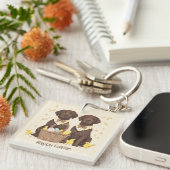 Gelukkig Pasen Chocolade Labrador Retriever Honden Sleutelhanger (Voorkant Rechts)
