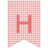 Gelukkig Pasen - Coral Gingham & paaskonijntjes Vlaggetjes (Tweede vlag)