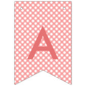 Gelukkig Pasen - Coral Gingham & paaskonijntjes Vlaggetjes (Derde vlag)