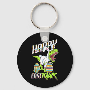 Gelukkig Pasen Cute Trex Dinosaur Easter Bunny Ei Sleutelhanger