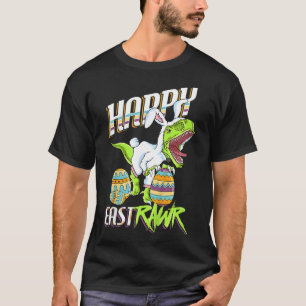 Gelukkig Pasen Cute Trex Dinosaur Easter Bunny Ei T-shirt
