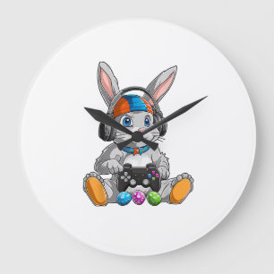 Gelukkig Pasen Dag Konijn Ei Grappige Jongens Meis Grote Klok