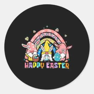 Gelukkig Pasen Dag Konijn Gnome Paasei Wortel Gno Ronde Sticker