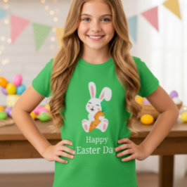 Gelukkig Pasen Dag Konijn Wortel Jeugd T-Shirt