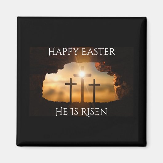 Gelukkig Pasen dat hij drie Crosses Holiday is Magneet (Voorkant)