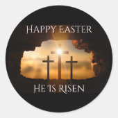 Gelukkig Pasen dat hij drie Crosses Holiday is Ronde Sticker (Voorkant)