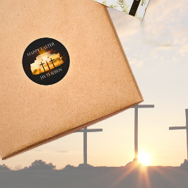 Gelukkig Pasen dat hij drie Crosses Holiday is Ronde Sticker
