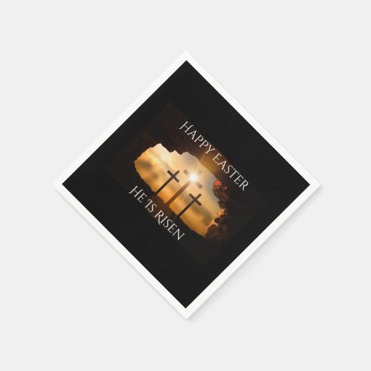 Gelukkig Pasen dat hij drie Crosses Holiday is Servet (Hoek)