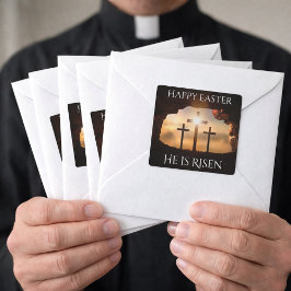 Gelukkig Pasen dat hij drie Crosses Holiday is Vierkante Sticker