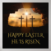 Gelukkig Pasen dat hij drie kruisen is Folie Afdrukken (Voorkant)