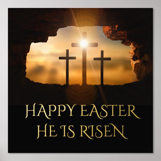 Gelukkig Pasen dat hij drie kruisen is Folie Afdrukken (Voorkant)