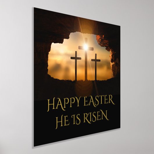 Gelukkig Pasen dat hij drie kruisen is Folie Afdrukken (Laagn)