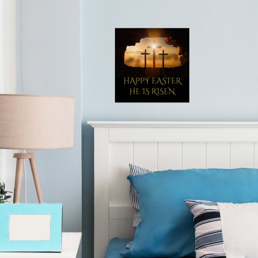 Gelukkig Pasen dat hij drie kruisen is Folie Afdrukken (Insitu (Slaapkamer))