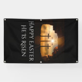 Gelukkig Pasen dat hij drie kruisen is Spandoek (Horizontaal)