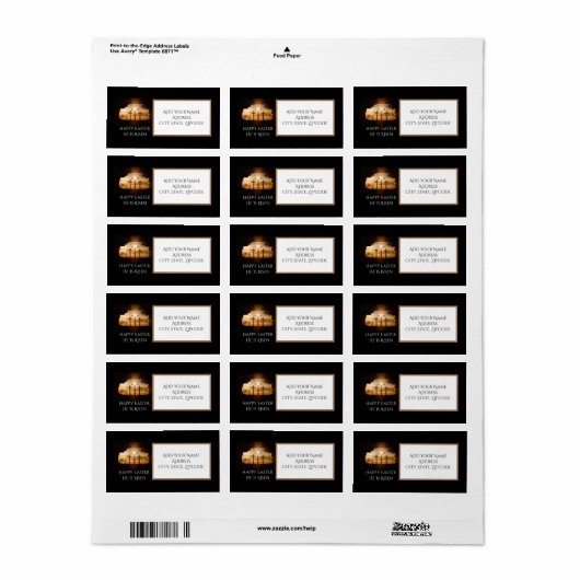 Gelukkig Pasen dat hij drie kruisingen heeft. Etiket (Full Sheet)