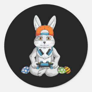 Gelukkig Pasen Day Bunny Ei Funny Jongens Meisjes Ronde Sticker