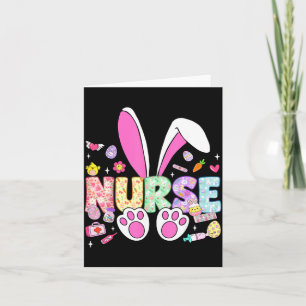 Gelukkig Pasen Day Bunny Oren Stethoscoop Bloem Kaart