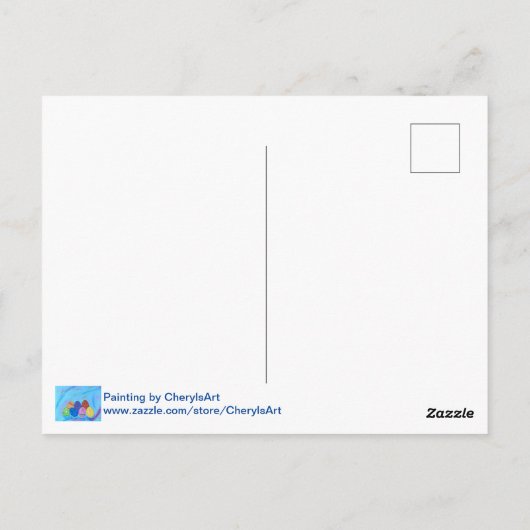 Gelukkig Pasen Decoratief Pointillisme Eieren Brie Briefkaart (Achterkant)