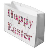 Gelukkig Pasen decoratieve tekst  Groot Cadeauzakje (Achterkant Gekanteld)