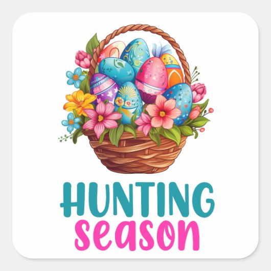 Gelukkig Pasen - Dieren Vierkante Sticker (Voorkant)