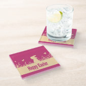 gelukkig Pasen, droomhaas Glazen Onderzetter (Schuin)